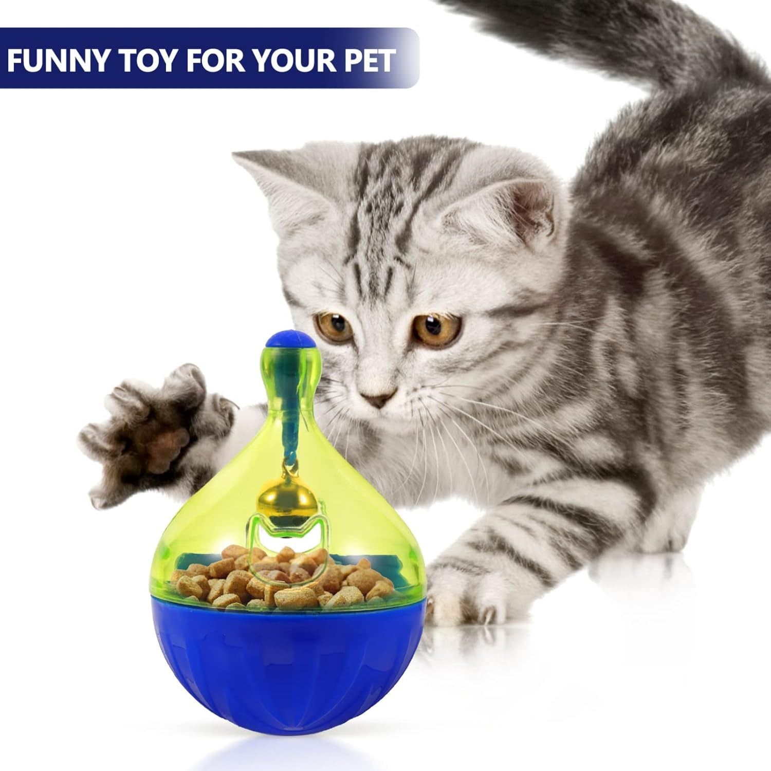 JMT-975370 Interactive Treat Dispenser for Dogs and Cats - Puzzle Feeder Tumbler Toy for Active Eating and Playtime