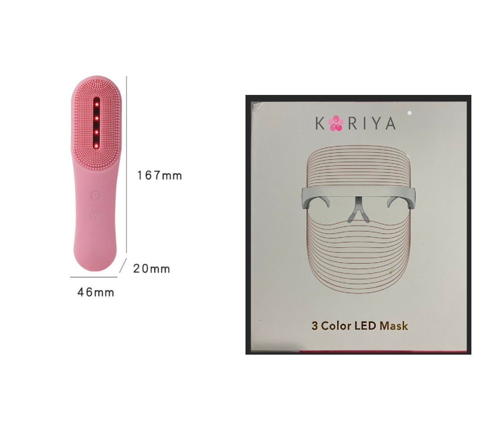 JMT-975370 Ultrasonic Vibrating Facial Cleanser with Red Light Therapy