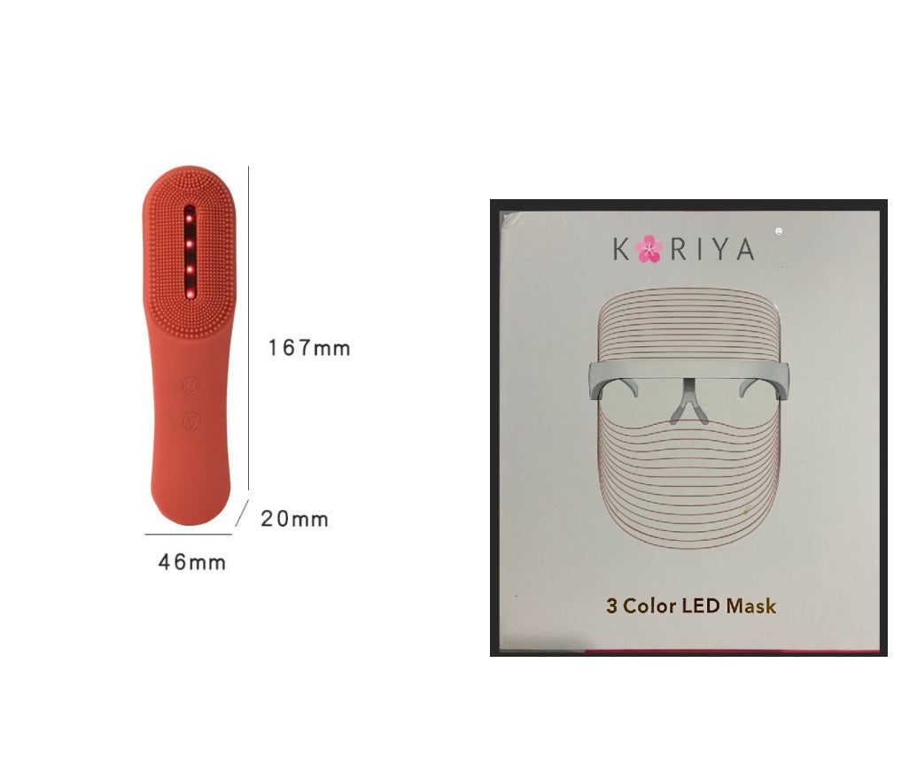 JMT-975370 Ultrasonic Vibrating Facial Cleanser with Red Light Therapy