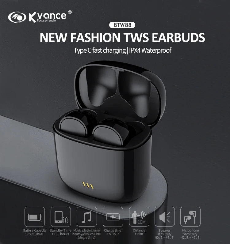 JMT-975562 Waterproof True Wireless Earbuds with Type C Fast Charging and Hall Switch Feature
