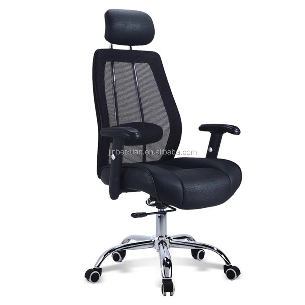 JMT-976138 Luxury High Back Mesh Office Chair with Adjustable Headrest and Lumbar Support Pillow