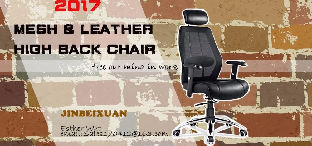 JMT-976138 Luxury High Back Mesh Office Chair with Adjustable Headrest and Lumbar Support Pillow