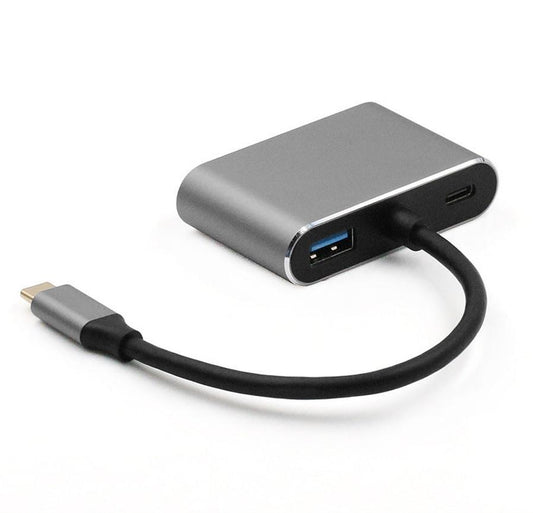 JMT-976202 4-in-1 USB-C to HDMI VGA Adapter Hub - Supports 4K, Space Gray & Silver White Options