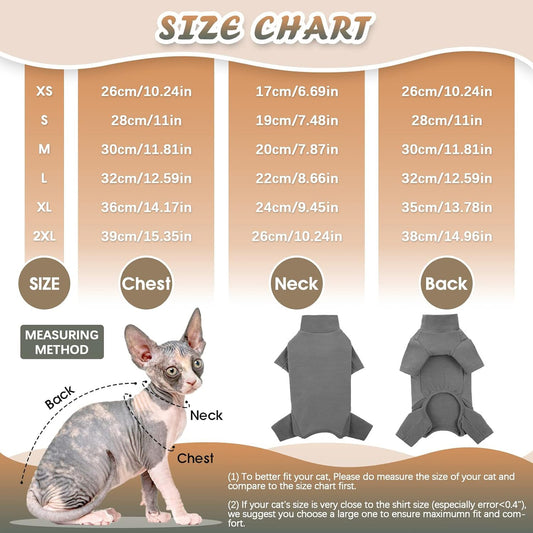 JMT-976202 Soft Turtleneck Sweater for Hairless Cats – Warm Pullover Jumpsuit for Sphynx, Devon Rex, and Cornish Rex Pets