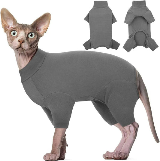 JMT-976202 Soft Turtleneck Sweater for Hairless Cats – Warm Pullover Jumpsuit for Sphynx, Devon Rex, and Cornish Rex Pets
