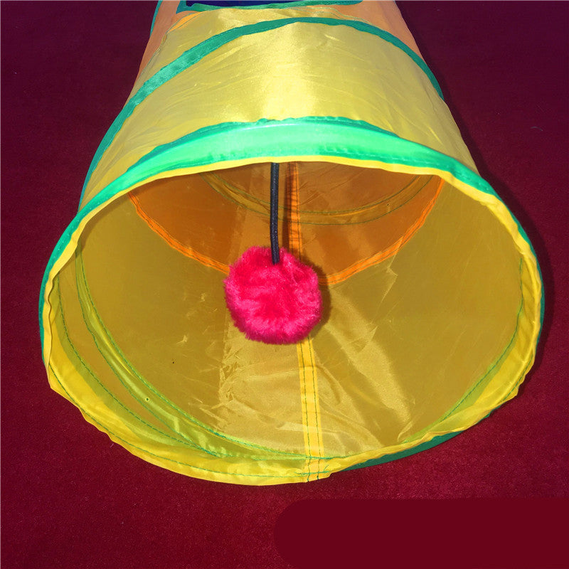 JMT-976394 Rainbow Cat Tunnel and Climbing Frame - 25cm Diameter, 120cm Length, Polyester Material
