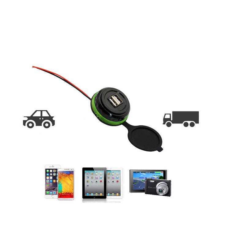 JMT-976714 Dual USB Car Charger 3.1A with Blue LED Display, Fireproof PE, Compatible with Mobile Devices, Boats, ATVs, RVs, and More