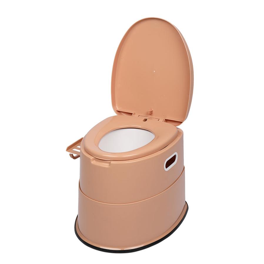 JMT-977418 Portable Toilet with Anti-Slip Pad - Brown Color