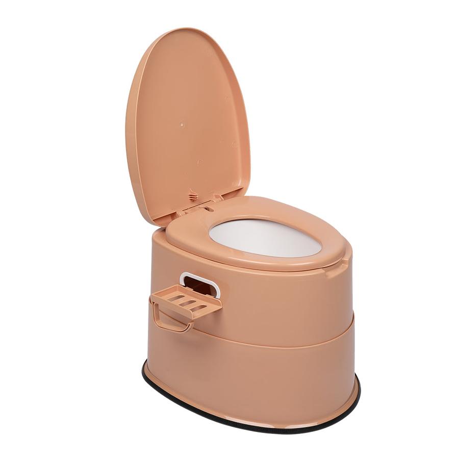 JMT-977418 Portable Toilet with Anti-Slip Pad - Brown Color