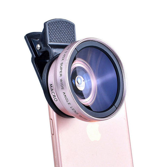 JMT-977546 Universal Mobile Phone 0.45X Wide Angle and 12.5X Macro External Lens Combo - HD Photography Accessory with Protective Covers and Storage Bag