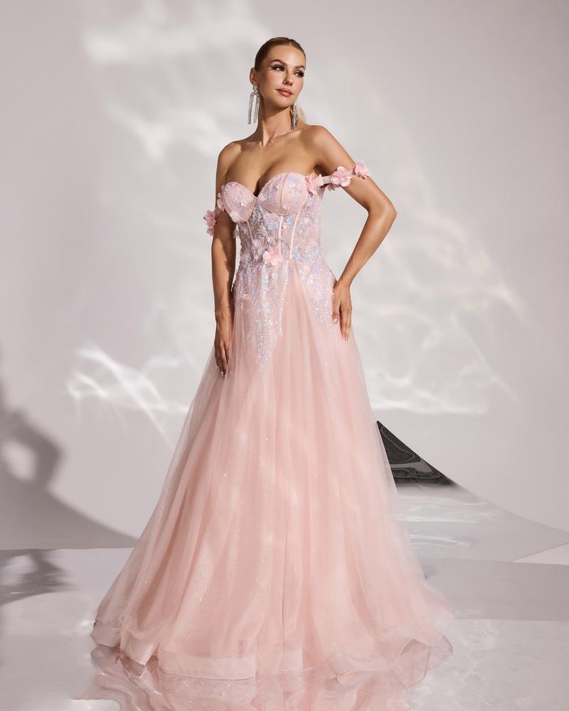 JMT-977610 Elegant Pink Evening Dress for Women - Model SH0177