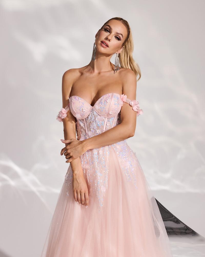 JMT-977610 Elegant Pink Evening Dress for Women - Model SH0177