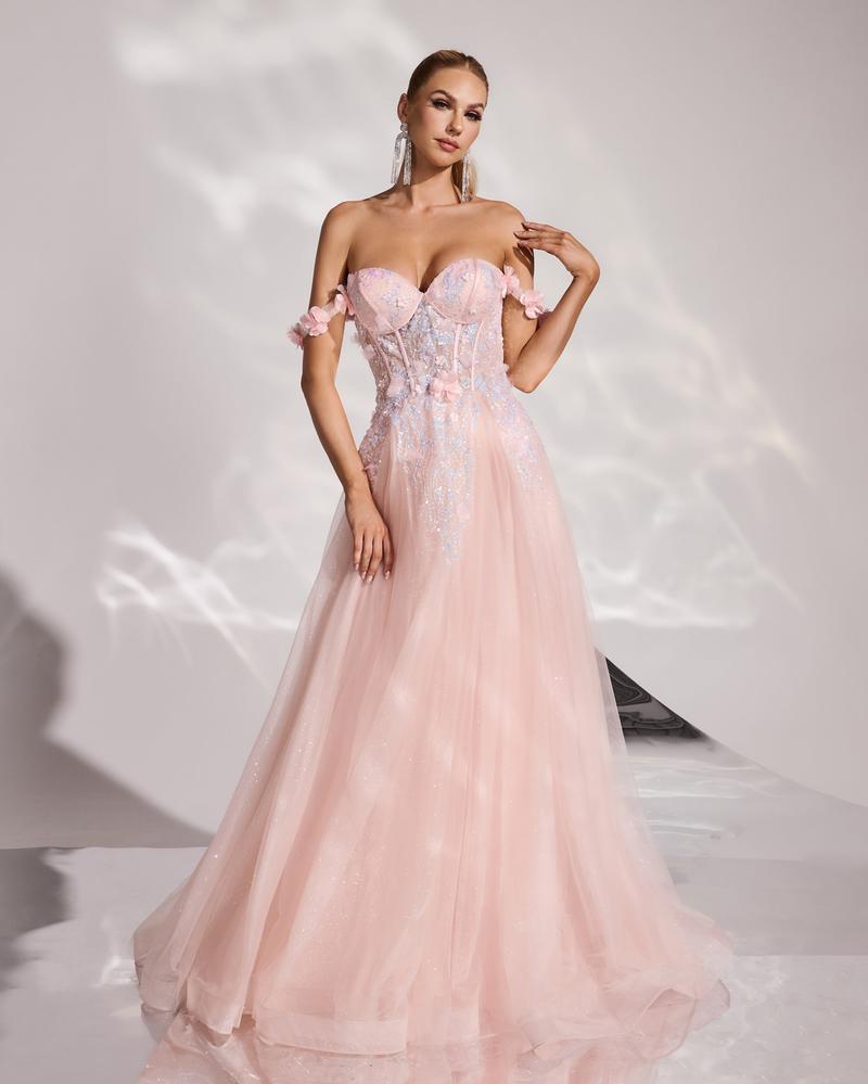 JMT-977610 Elegant Pink Evening Dress for Women - Model SH0177