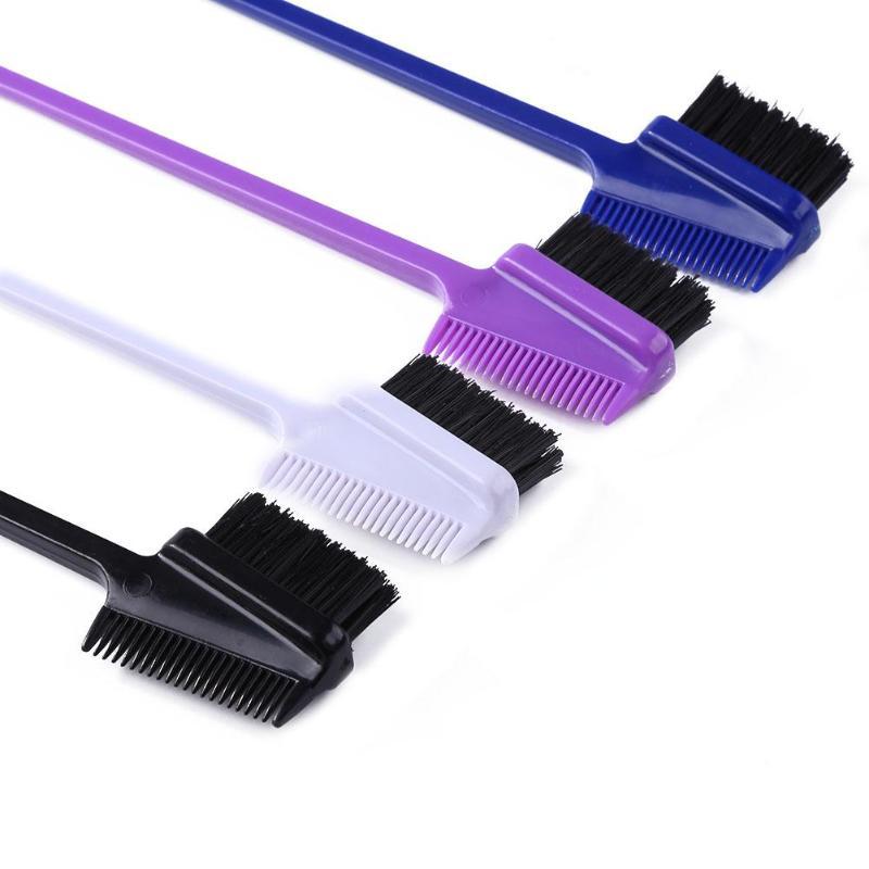 JMT-977802 Double-Sided Hair Edge Comb with Fine Bristles and Portable Design - Available in Blue, Purple, White, Black