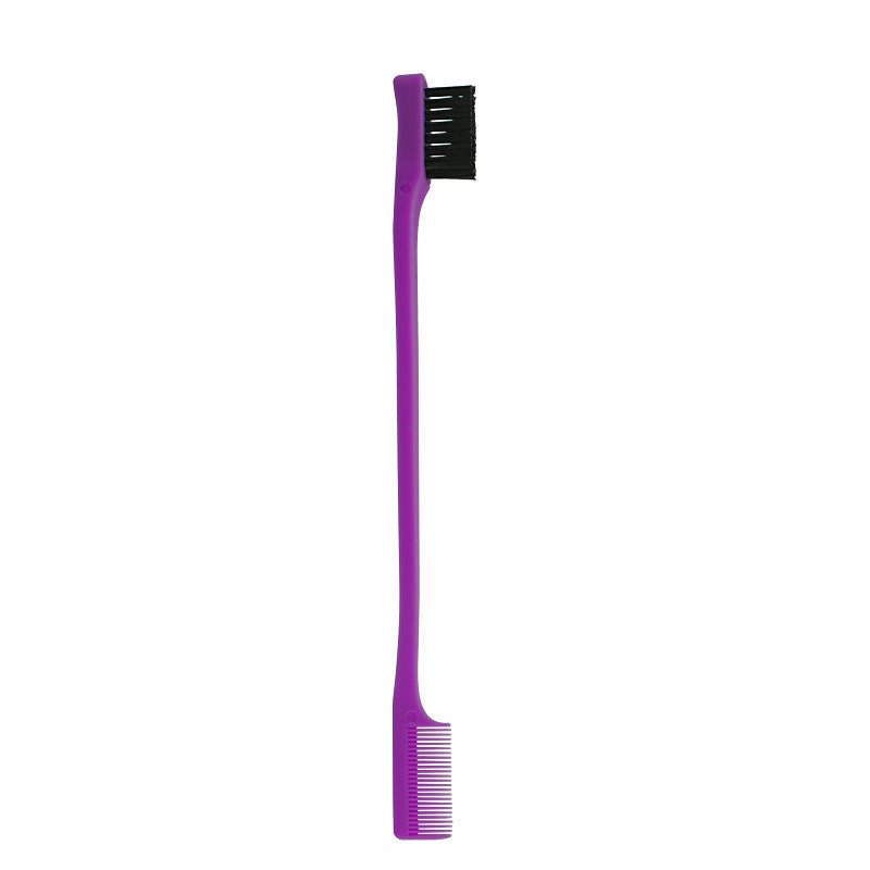 JMT-977802 Double-Sided Hair Edge Comb with Fine Bristles and Portable Design - Available in Blue, Purple, White, Black