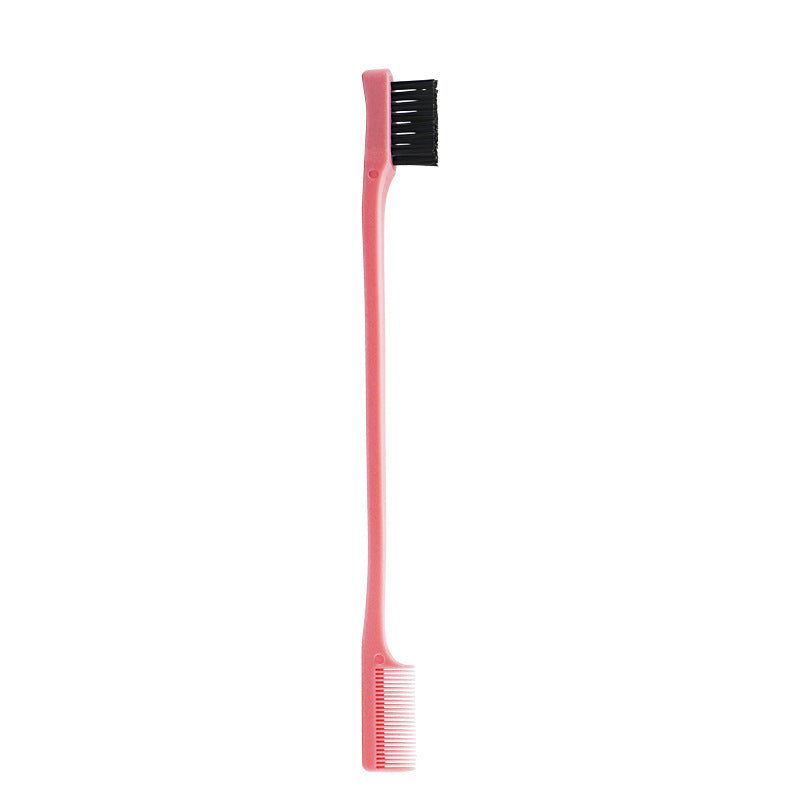 JMT-977802 Double-Sided Hair Edge Comb with Fine Bristles and Portable Design - Available in Blue, Purple, White, Black