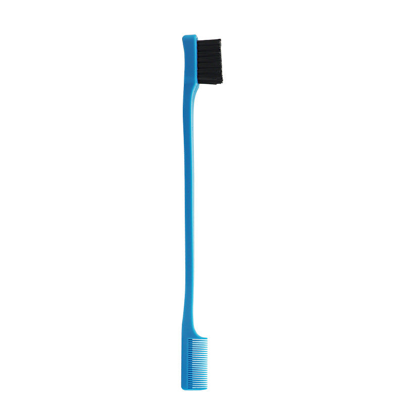 JMT-977802 Double-Sided Hair Edge Comb with Fine Bristles and Portable Design - Available in Blue, Purple, White, Black