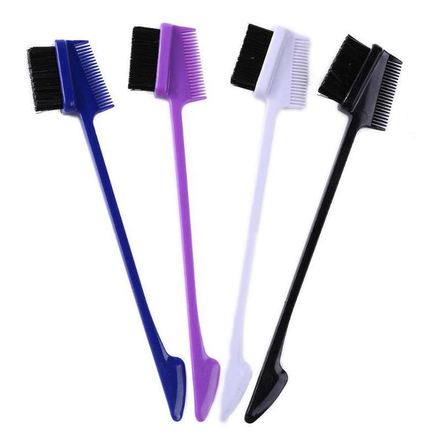 JMT-977802 Double-Sided Hair Edge Comb with Fine Bristles and Portable Design - Available in Blue, Purple, White, Black