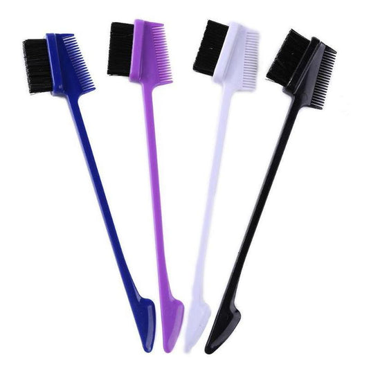 JMT-977802 Double-Sided Hair Edge Comb with Fine Bristles and Portable Design - Available in Blue, Purple, White, Black