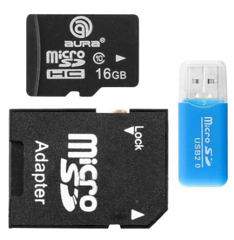 JMT-977866 Mini USB TF Card Reader with 16GB TF Card and SD Transfer Adapter
