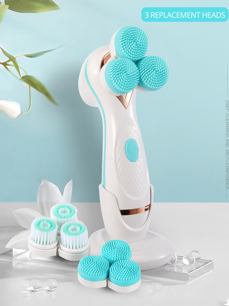 JMT-977930 Electric Face Cleansing Brush with 3 Accessories for Acne and Blackhead Removal