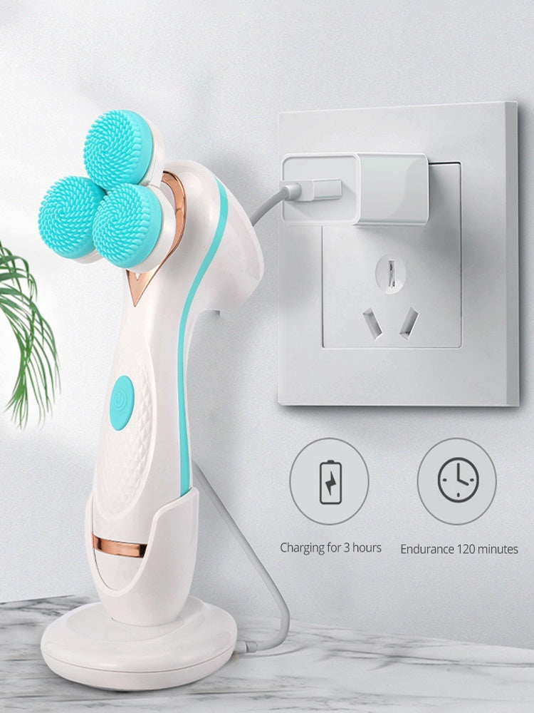 JMT-977930 Electric Face Cleansing Brush with 3 Accessories for Acne and Blackhead Removal