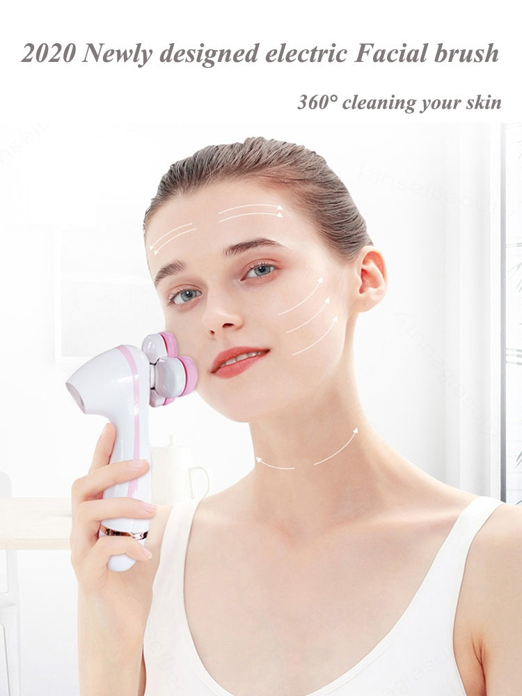 JMT-977930 Electric Face Cleansing Brush with 3 Accessories for Acne and Blackhead Removal