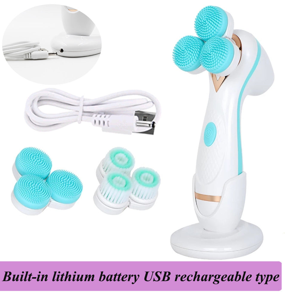 JMT-977930 Electric Face Cleansing Brush with 3 Accessories for Acne and Blackhead Removal