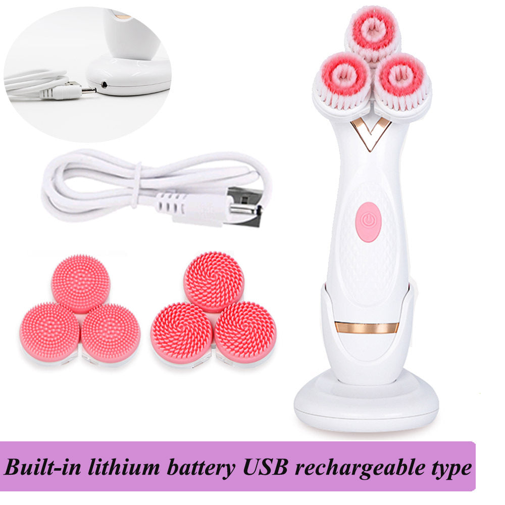 JMT-977930 Electric Face Cleansing Brush with 3 Accessories for Acne and Blackhead Removal