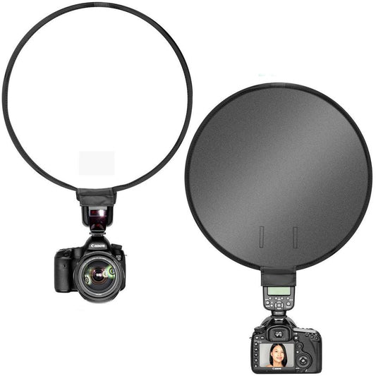 JMT-978058 On-Camera Flash Ring Soft Diffuser with Reflective Material, 30cm/40cm Size, 6x10cm Opening