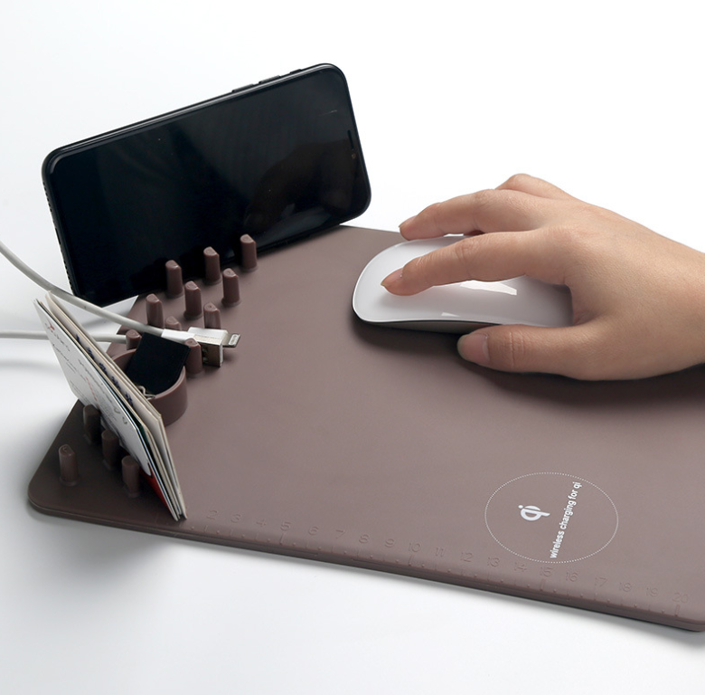 JMT-978186 Wireless Charging Mouse Pad with Integrated Charging Station