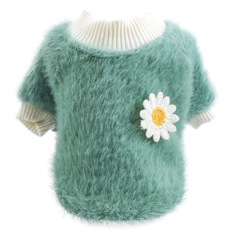 JMT-978314 Daisy Print Pet Dress with Thick Fabric for Comfort and Style