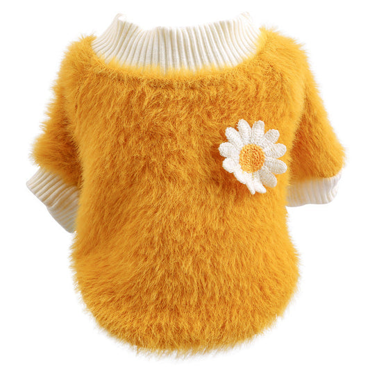 JMT-978314 Daisy Print Pet Dress with Thick Fabric for Comfort and Style
