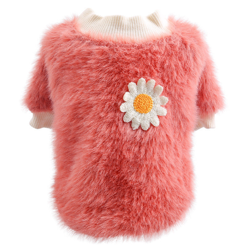 JMT-978314 Daisy Print Pet Dress with Thick Fabric for Comfort and Style