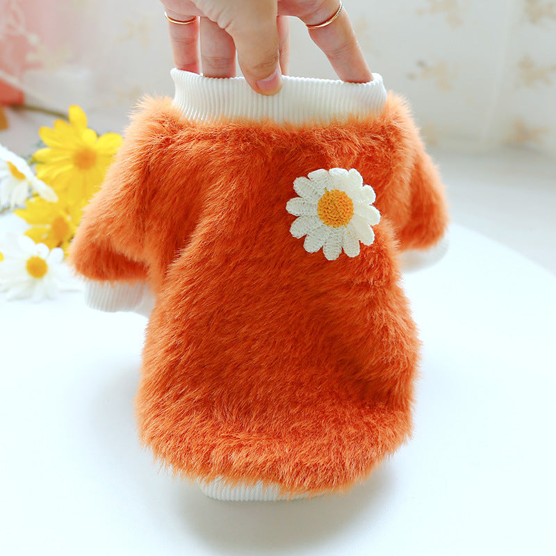 JMT-978314 Daisy Print Pet Dress with Thick Fabric for Comfort and Style