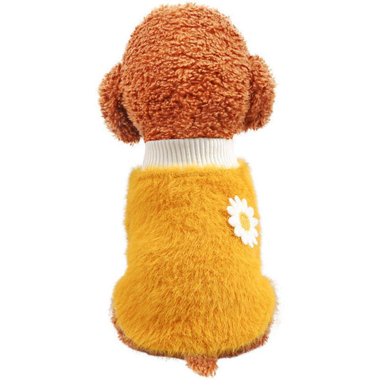 JMT-978314 Daisy Print Pet Dress with Thick Fabric for Comfort and Style