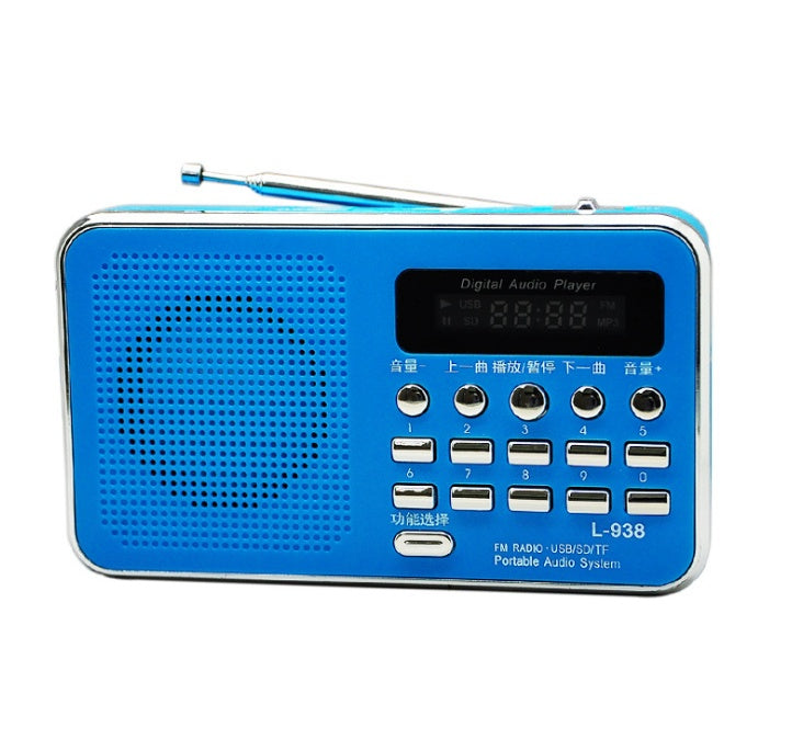 JMT-978506 Compact MP3 Player with FM Radio and USB Support - Ideal for Seniors - Available in White, Pink, Red, and Blue