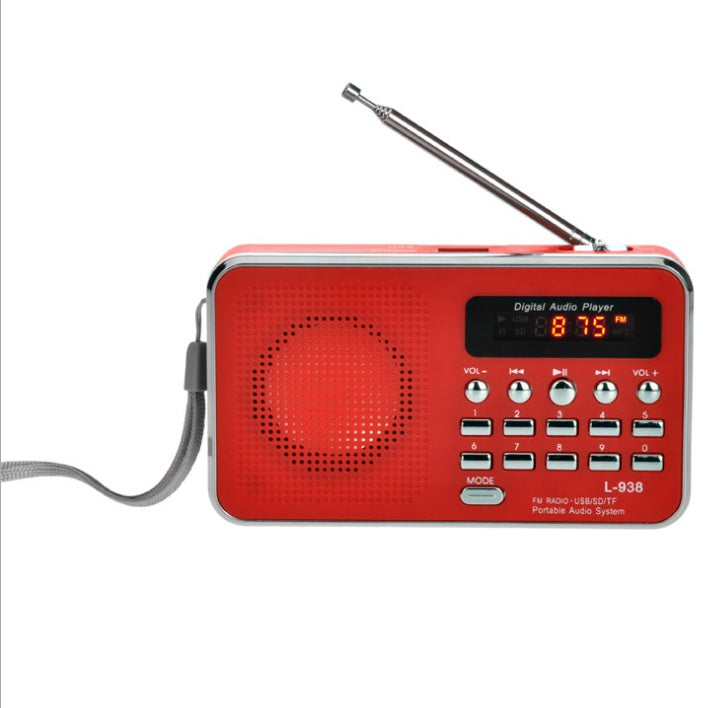 JMT-978506 Compact MP3 Player with FM Radio and USB Support - Ideal for Seniors - Available in White, Pink, Red, and Blue