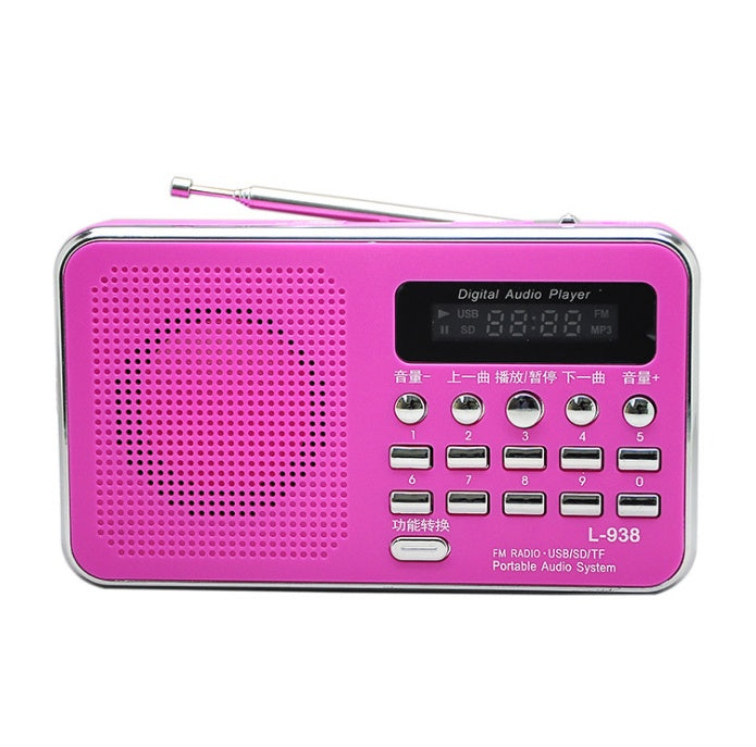 JMT-978506 Compact MP3 Player with FM Radio and USB Support - Ideal for Seniors - Available in White, Pink, Red, and Blue