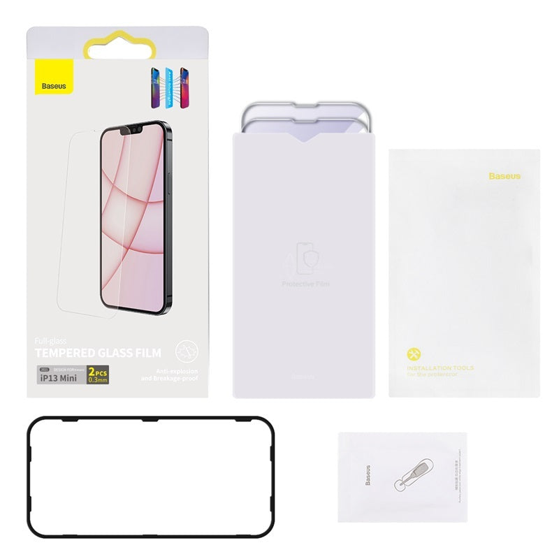 JMT-978698 All Glass Anti Blue Light Tempered Film for iPhone 13 Series - HD Protection and Clean Kit Included
