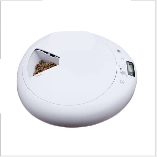 JMT-978698 Automatic Six-Meal Smart Feeder with Voice Reminder for Dogs and Cats, Detachable Design, 1.8kg, White