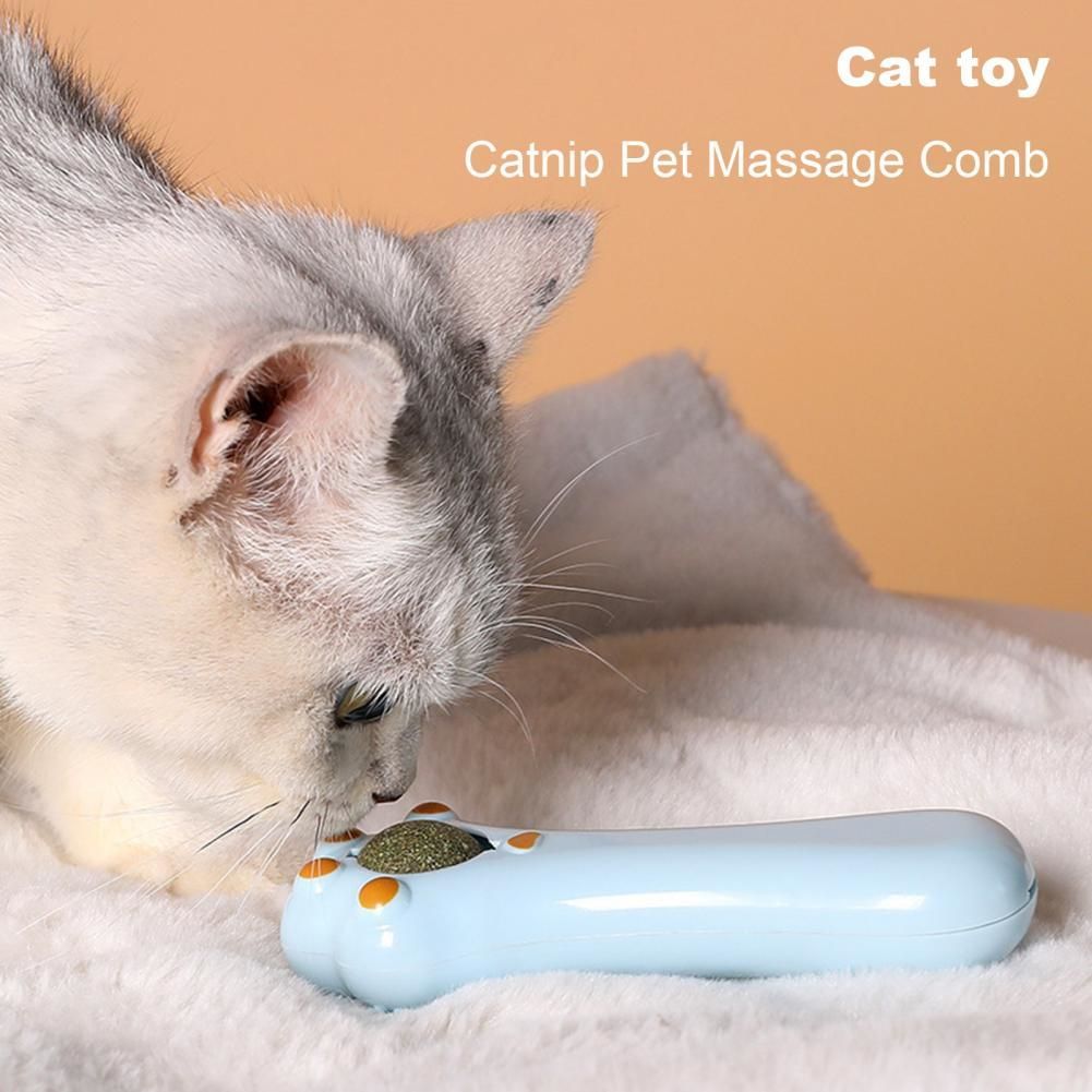 JMT-978762 Cartoon Design Dual-Purpose Cat Toy with Massage Comb and Catnip for Dental Care and Digestion
