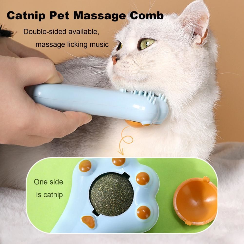 JMT-978762 Cartoon Design Dual-Purpose Cat Toy with Massage Comb and Catnip for Dental Care and Digestion