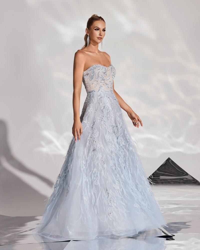 JMT-978762 Elegant Blue Evening Gown for Women with Timeless Design