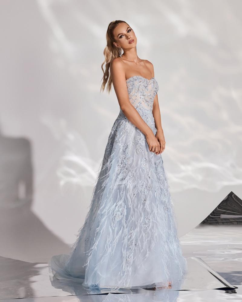 JMT-978762 Elegant Blue Evening Gown for Women with Timeless Design