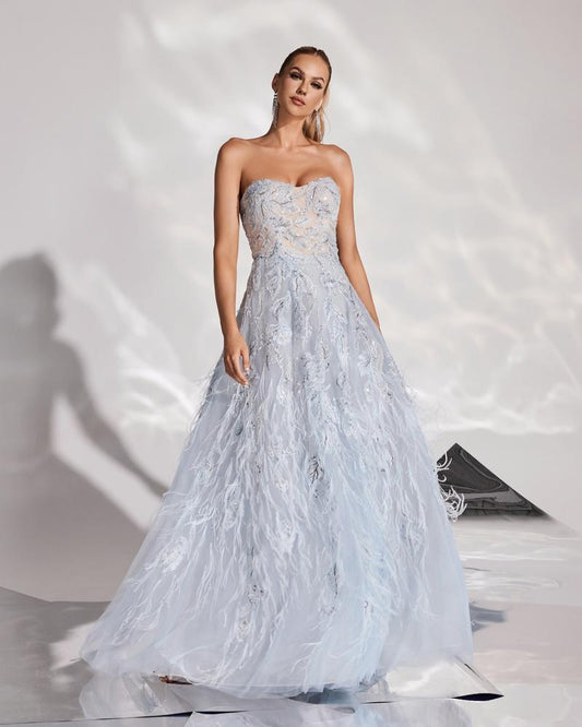 JMT-978762 Elegant Blue Evening Gown for Women with Timeless Design