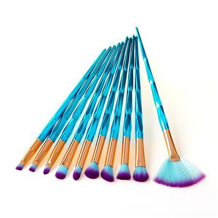 JMT-978954 Diamond Makeup Brush Set - Available in 4, 7, or 10 Pieces for Precision Application