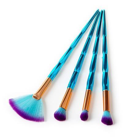 JMT-978954 Diamond Makeup Brush Set - Available in 4, 7, or 10 Pieces for Precision Application
