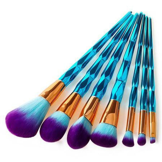 JMT-978954 Diamond Makeup Brush Set - Available in 4, 7, or 10 Pieces for Precision Application