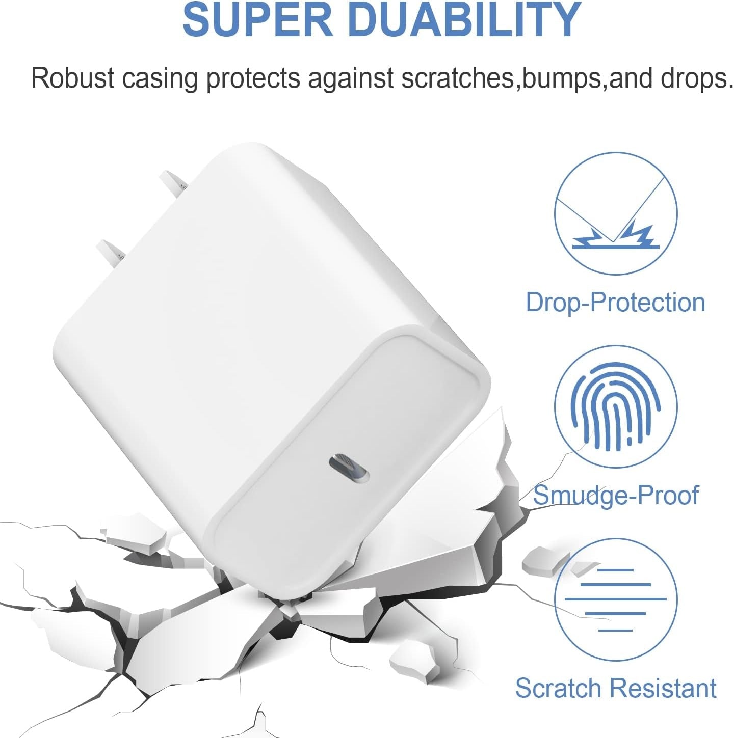 JMT-979018 Apple-Compatible Fast Charger Set with 6ft USB-C to Lightning Cable, Dual 20W Wall Adapter for Efficient Charging
